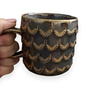 Starbucks 2015 Golden Mermaid Scales Anniversary Mug Collection 10‎ fl oz Brown